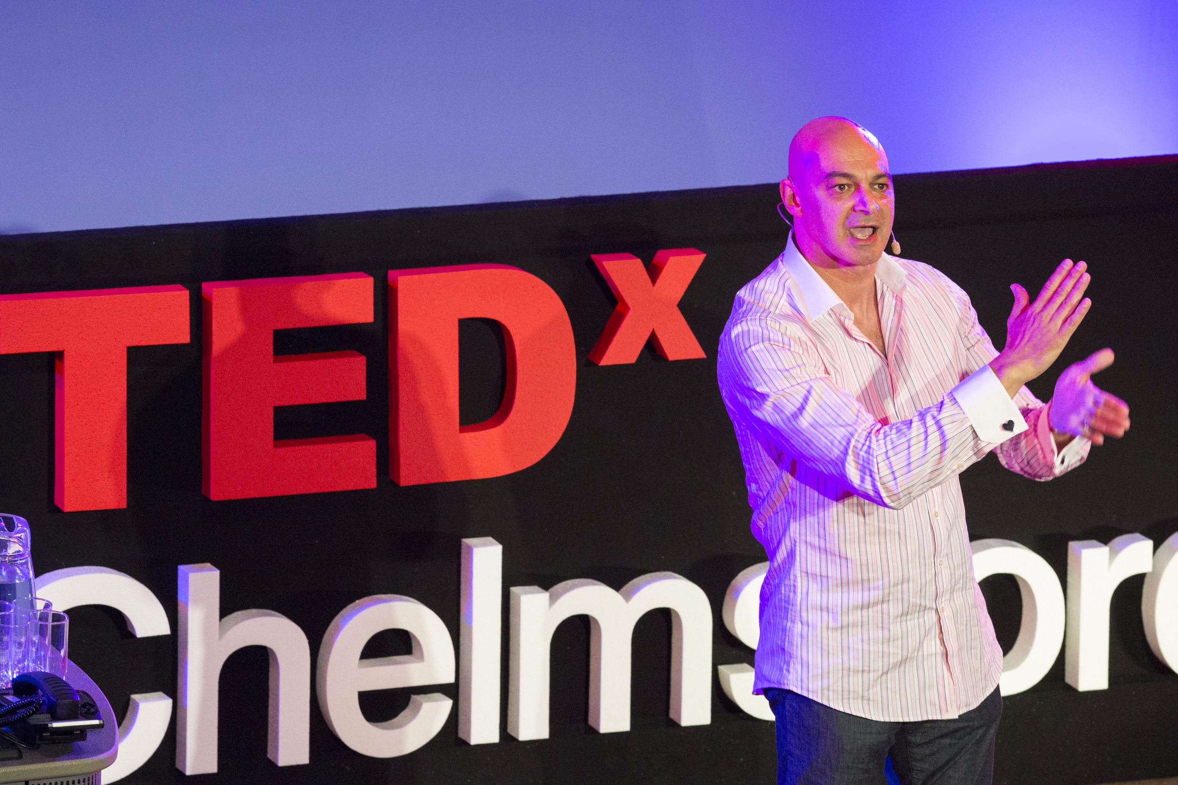 Paul Martin, Bespoke Hospitality Trainer at The Crew Academy talking at a TEDx conference