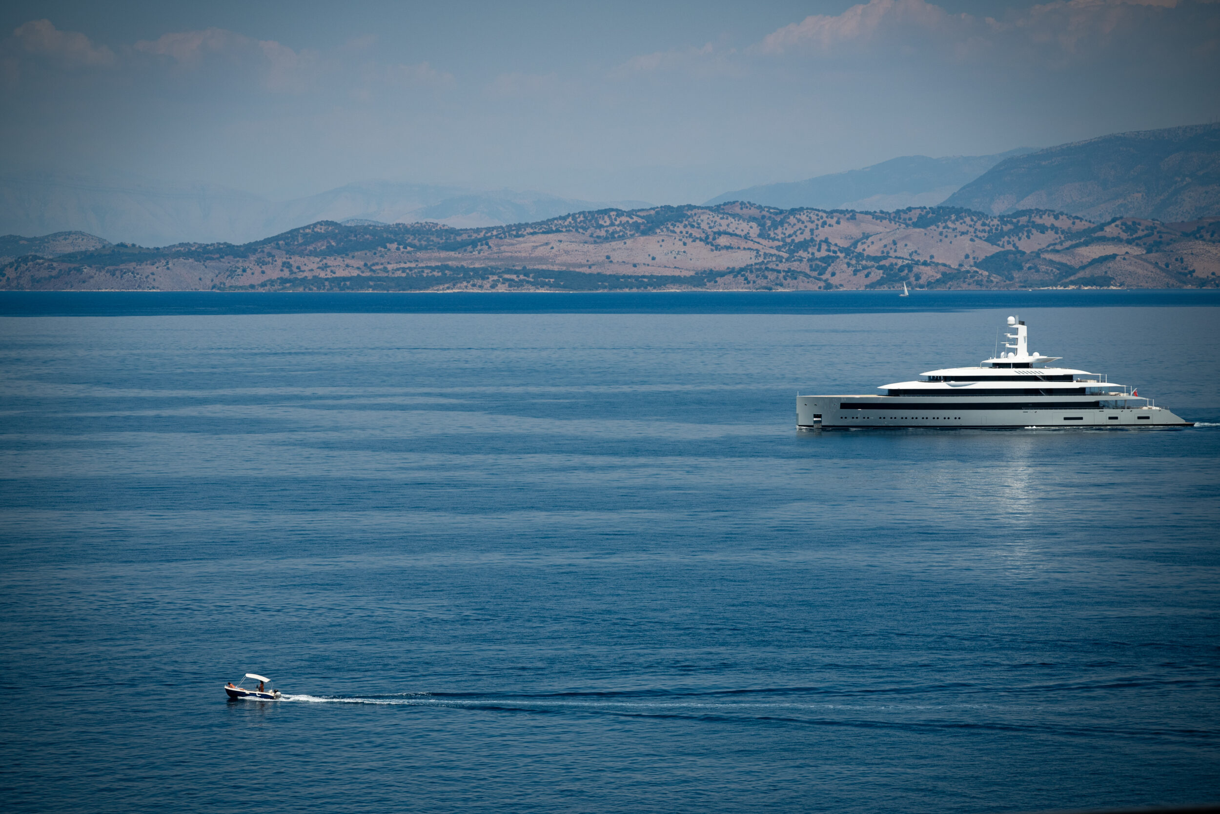 Superyacht at sea
